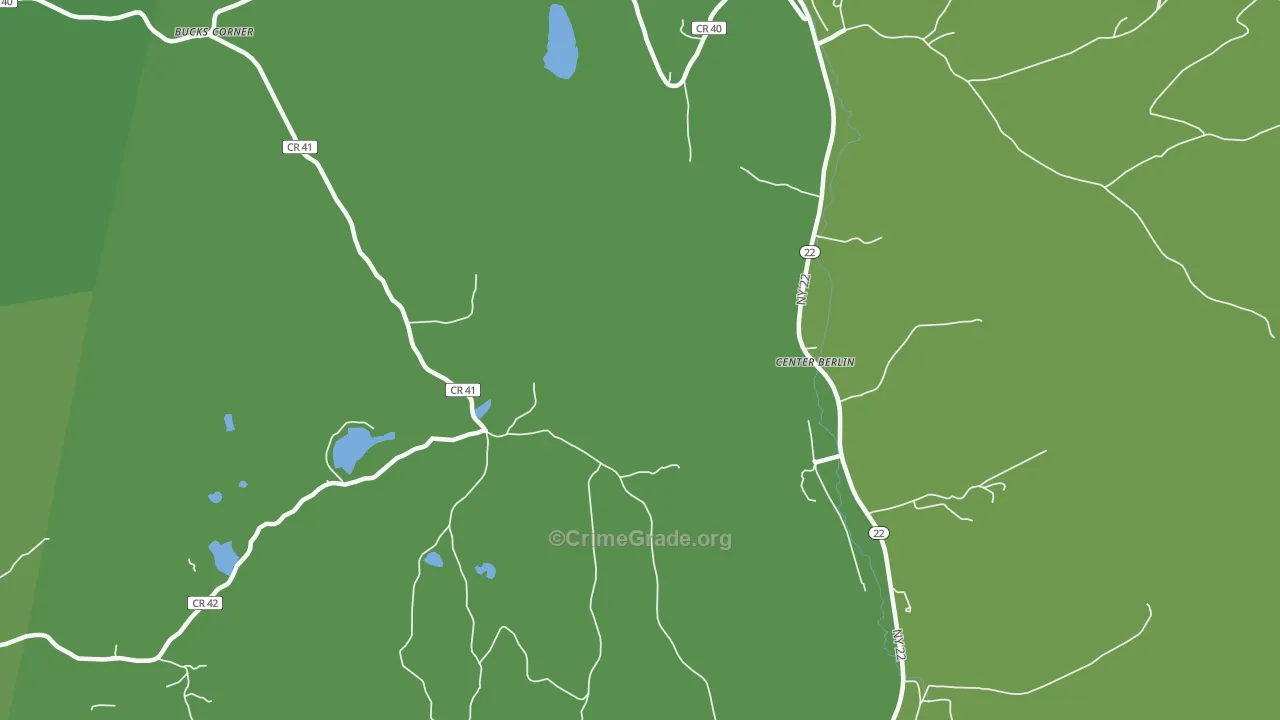Center Berlin, NY Map of Vehicle Theft Rates