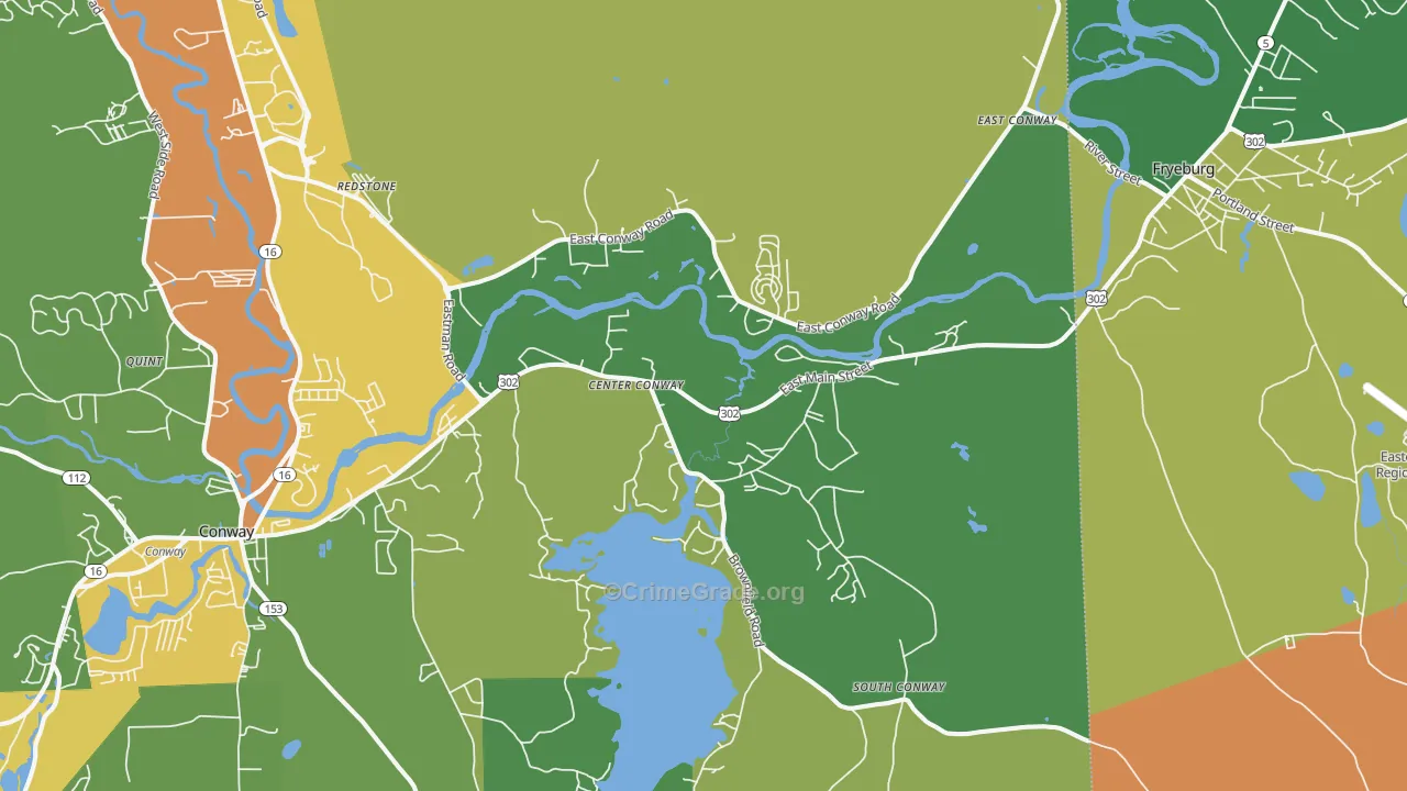 Center Conway, NH Map of Vehicle Theft Rates