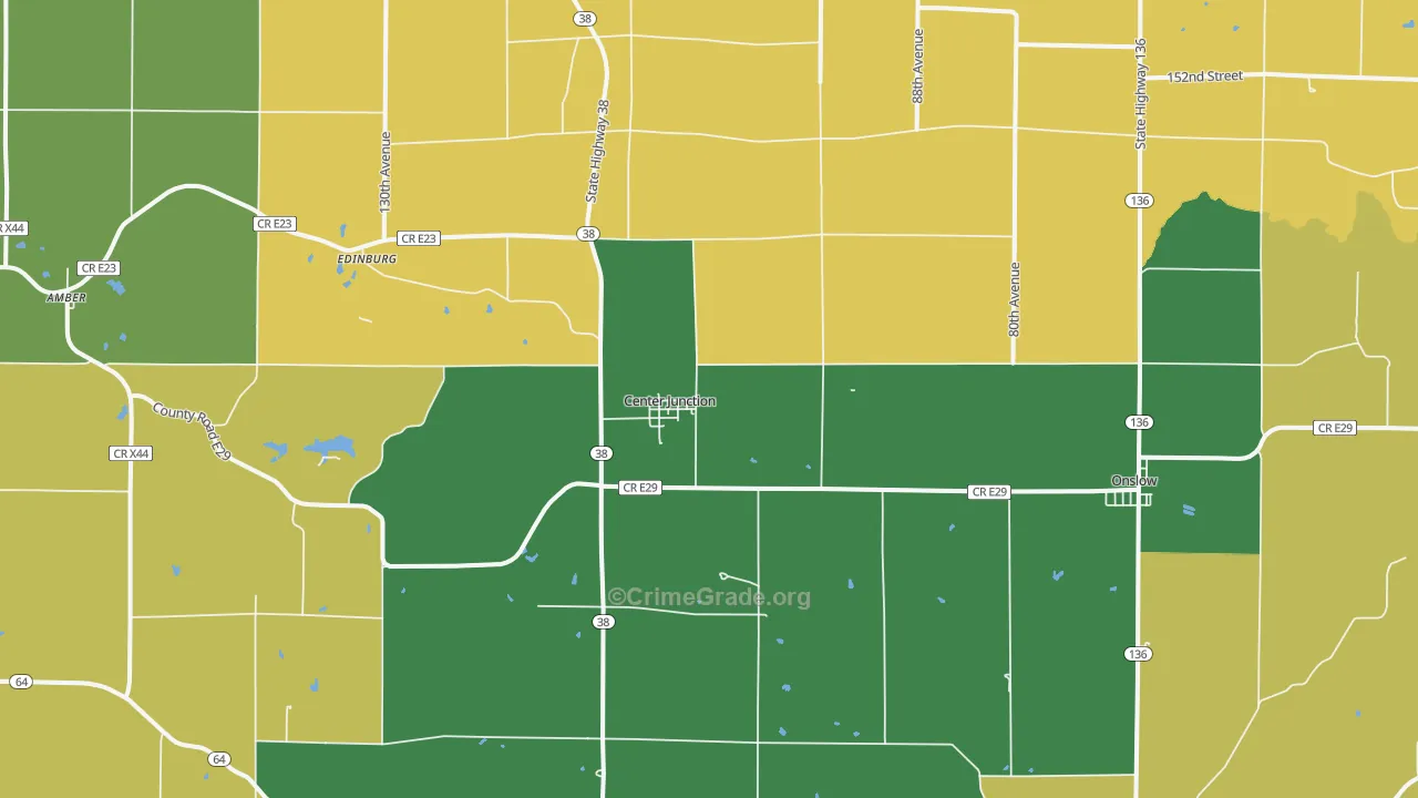 Center Junction, IA Map of Vehicle Theft Rates