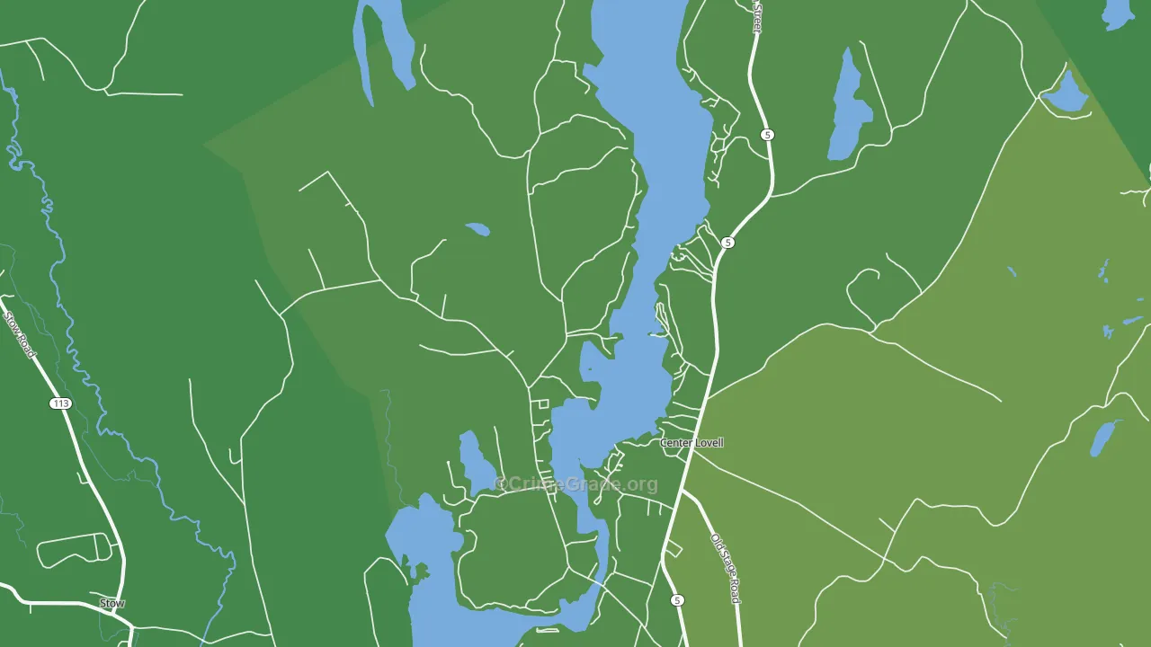 Center Lovell, ME Map of Vehicle Theft Rates