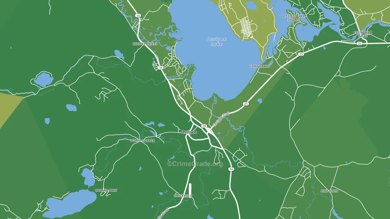 Center Ossipee, NH Map of Vehicle Theft Rates