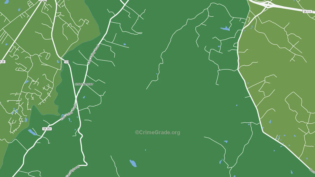 Center Point, TN Map of Vehicle Theft Rates