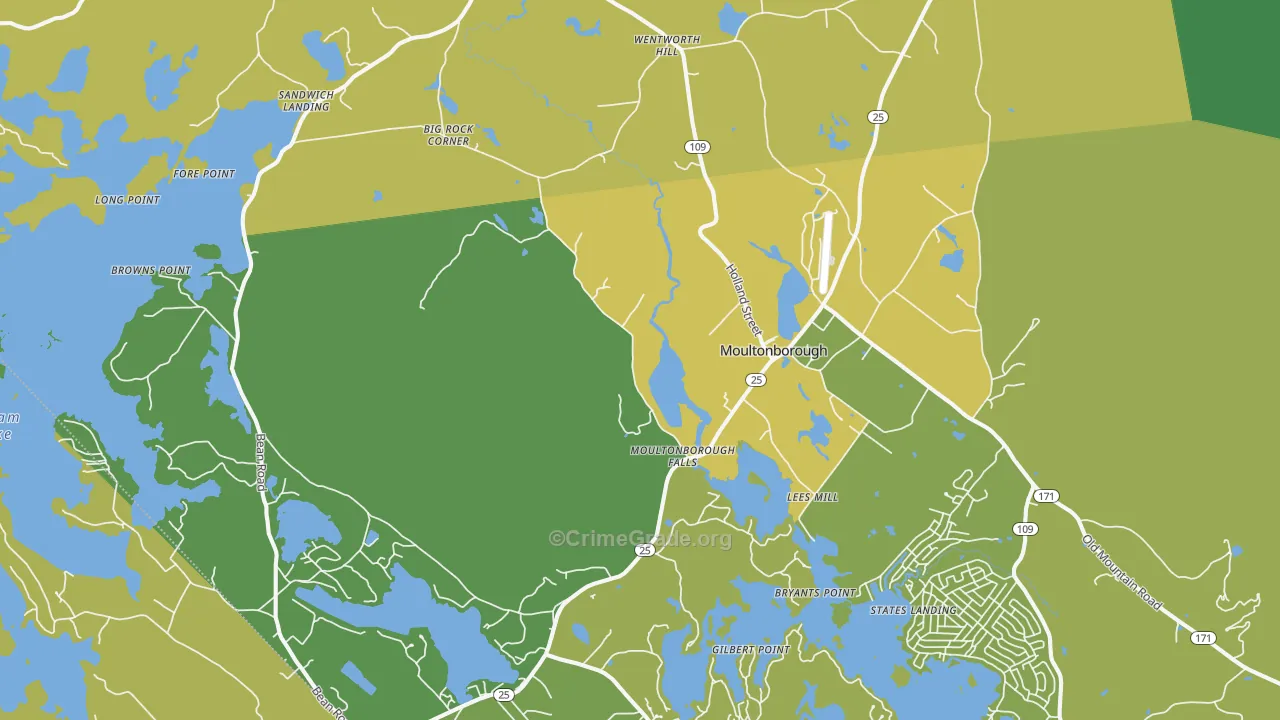 Center Sandwich, NH Map of Vehicle Theft Rates