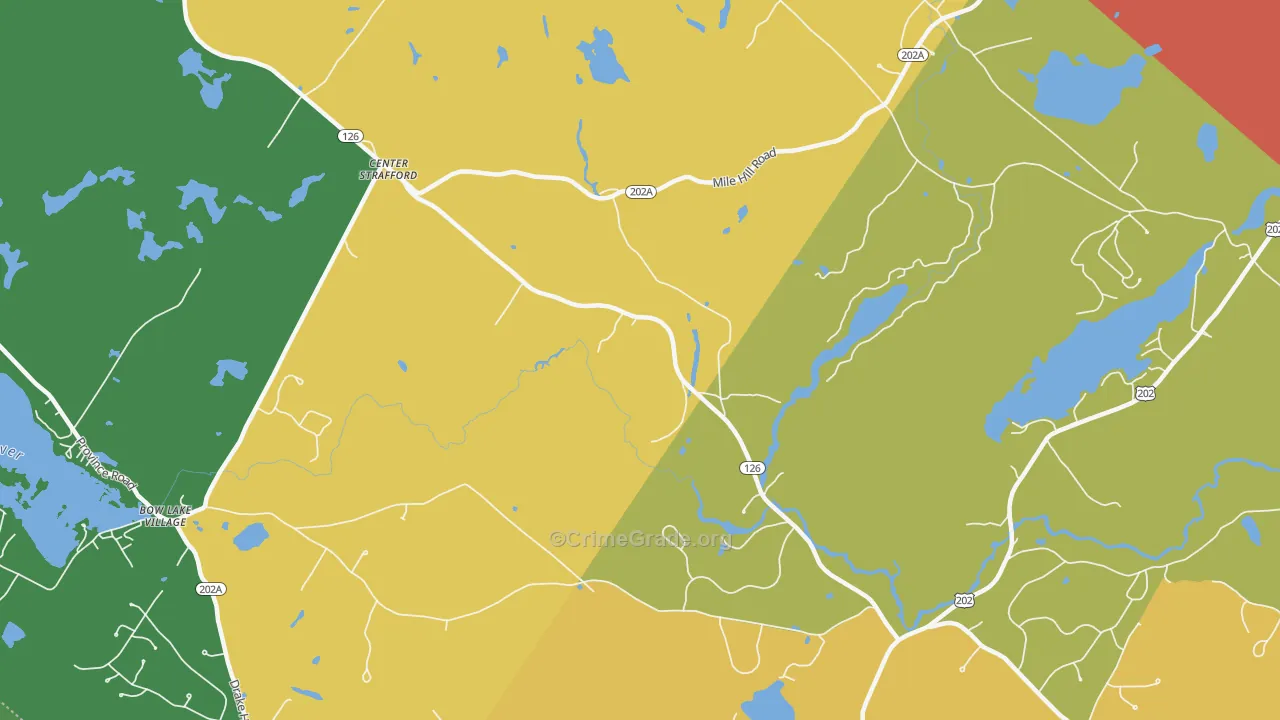 Center Strafford, NH Map of Vehicle Theft Rates