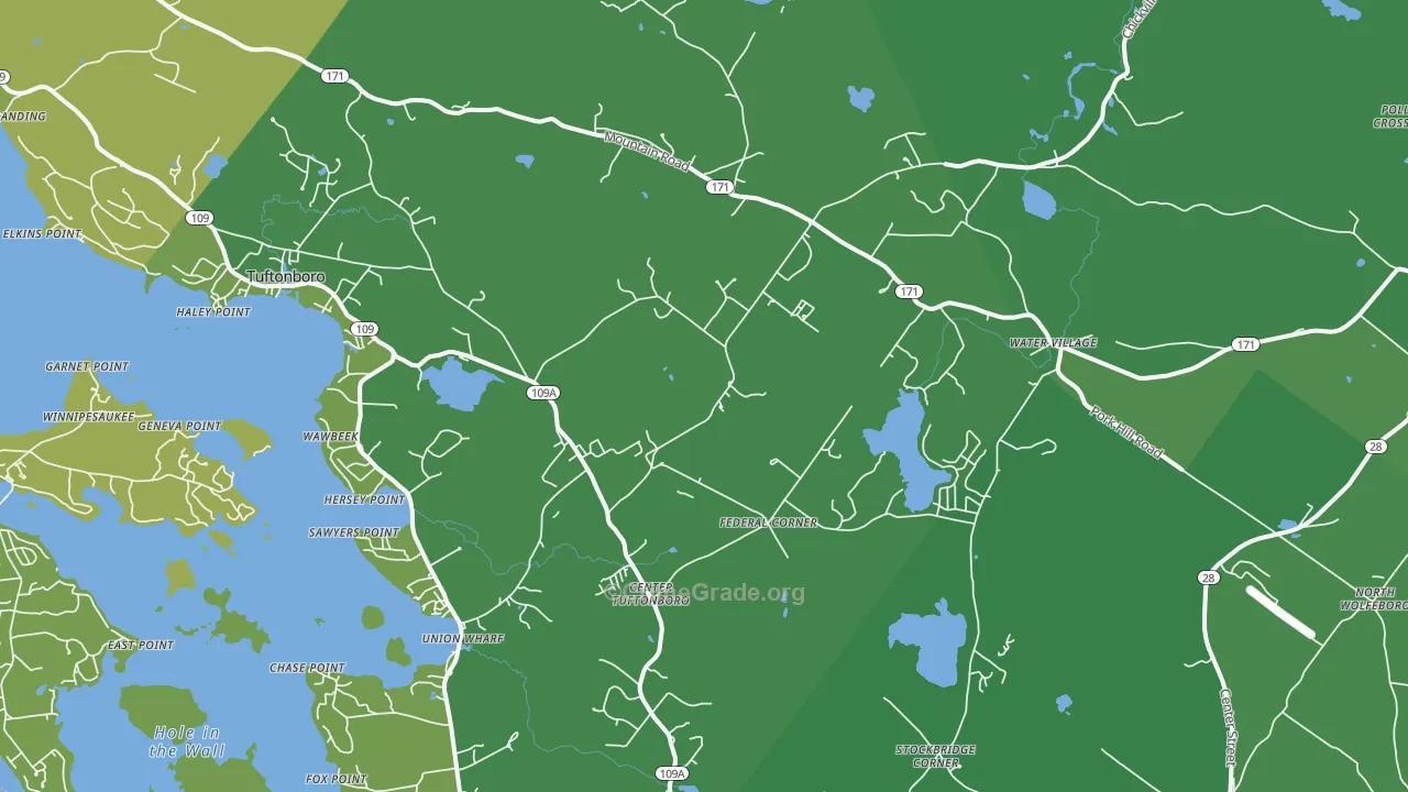 Center Tuftonboro, NH Map of Vehicle Theft Rates