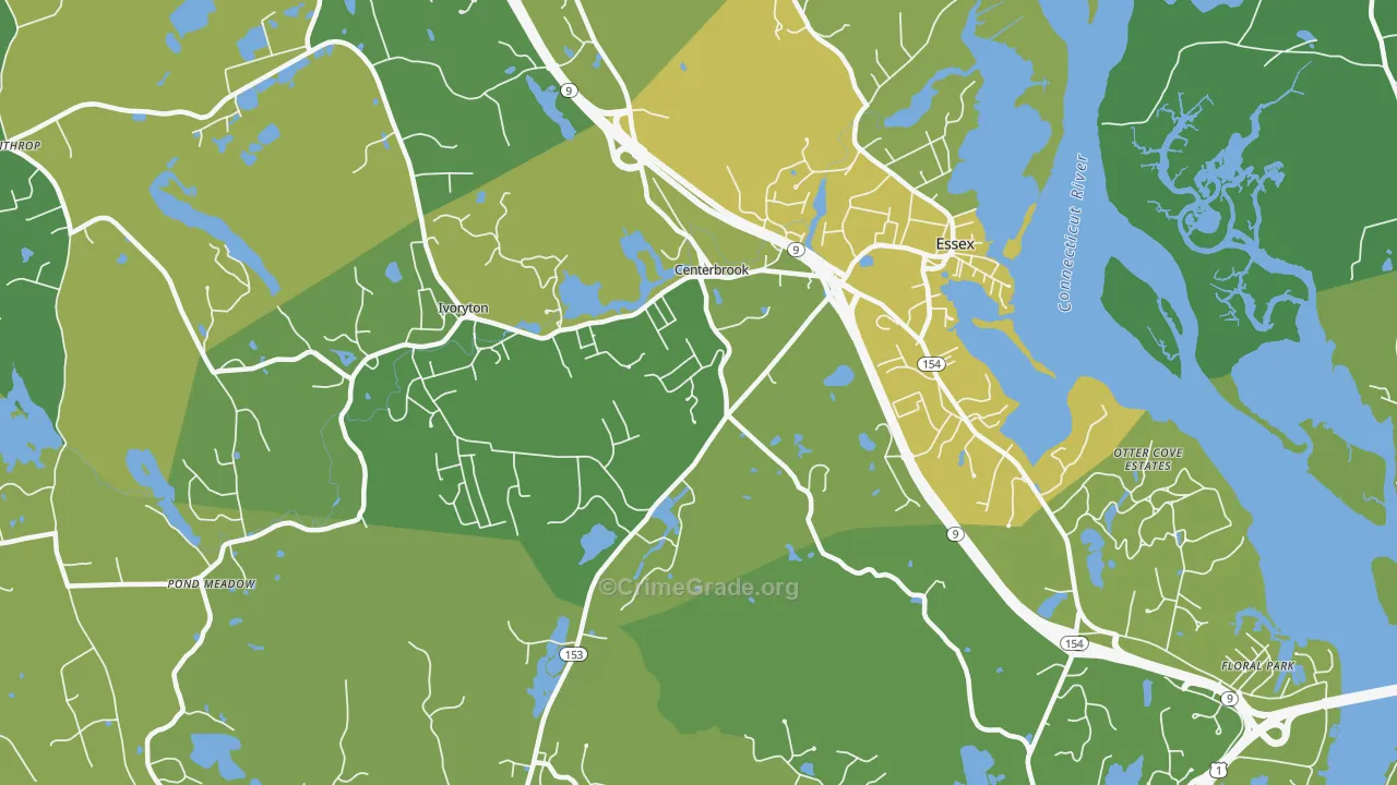 Centerbrook, CT Map of Vehicle Theft Rates