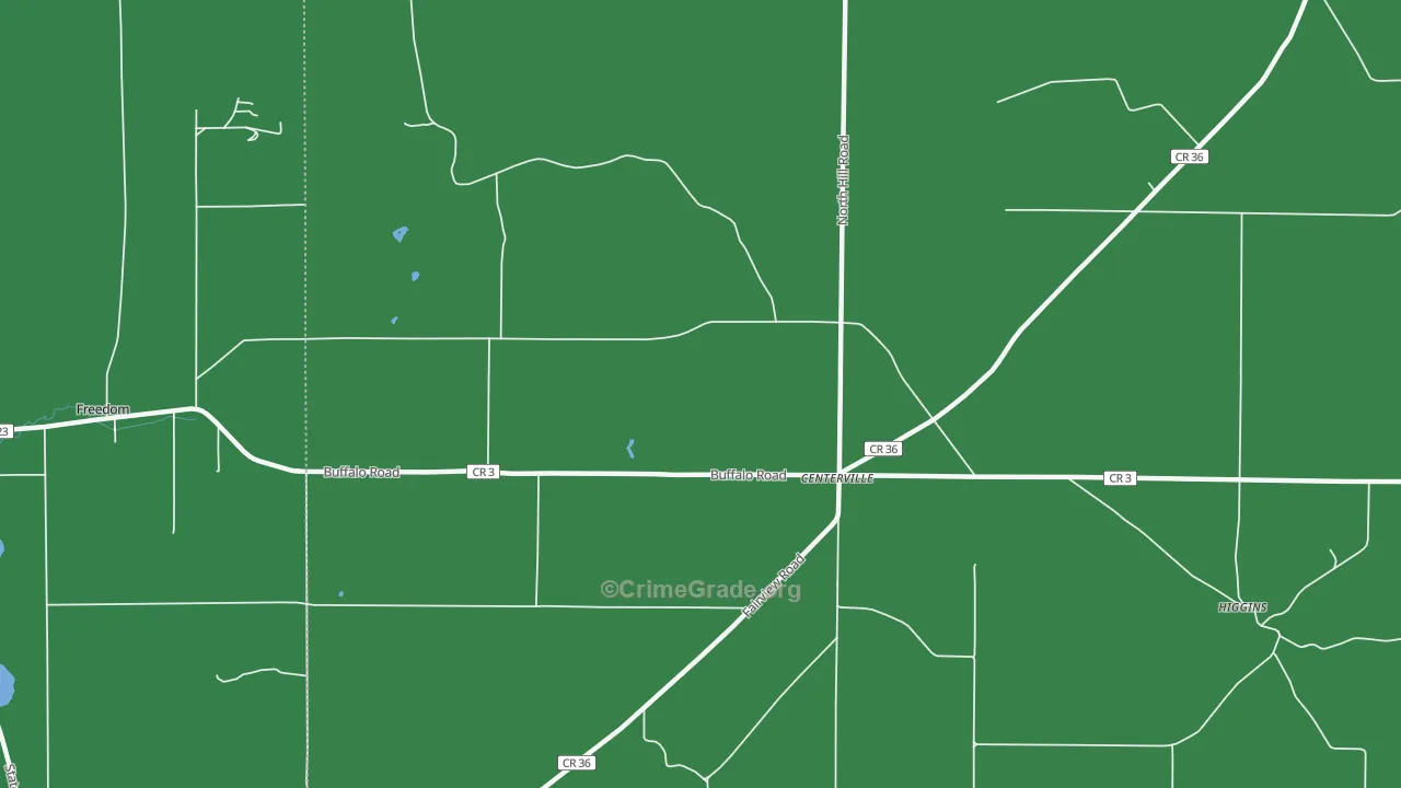 Centerville, NY Map of Vehicle Theft Rates