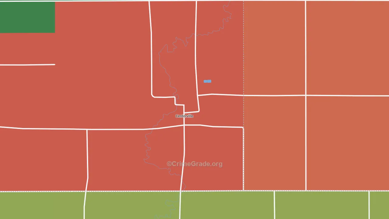 Centerville, SD Map of Vehicle Theft Rates
