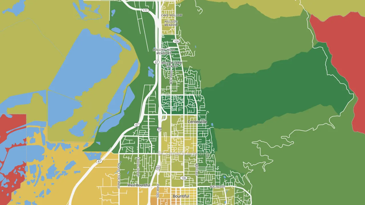 Centerville, UT Map of Vehicle Theft Rates