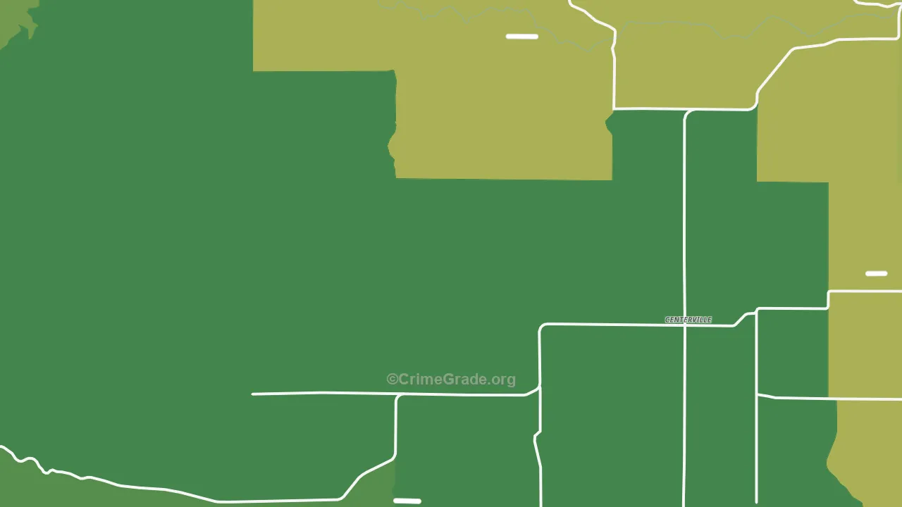 Centerville, WA Map of Vehicle Theft Rates