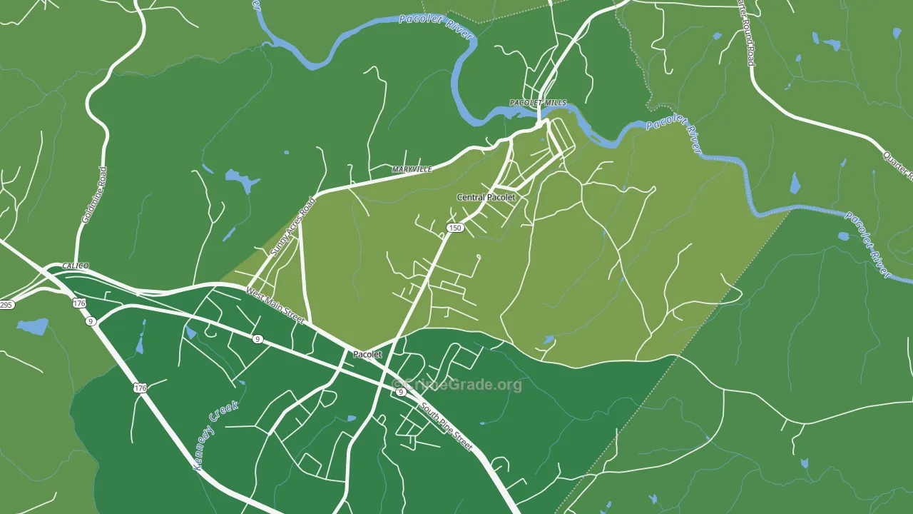 Central Pacolet, SC Map of Vehicle Theft Rates