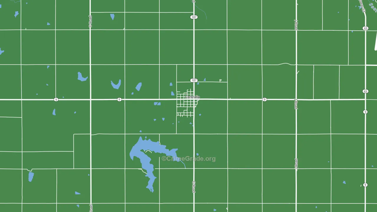 Centralia, KS Map of Vehicle Theft Rates