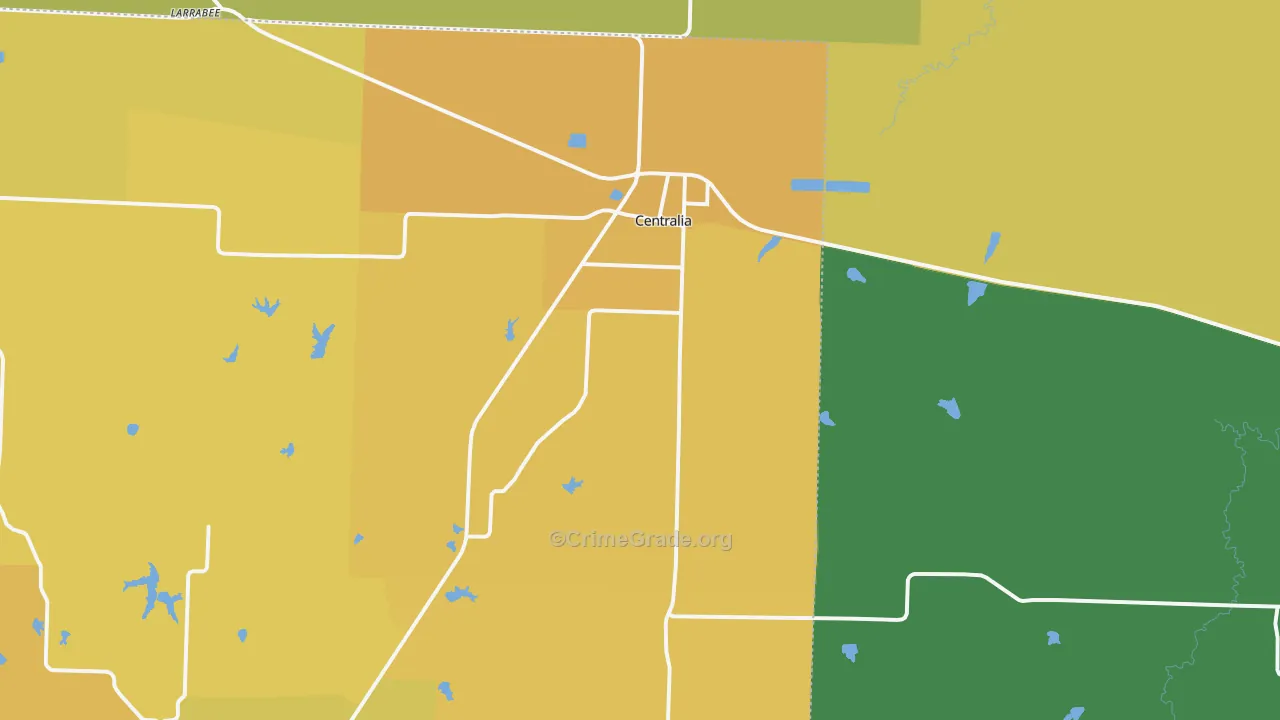 Centralia, MO Map of Vehicle Theft Rates