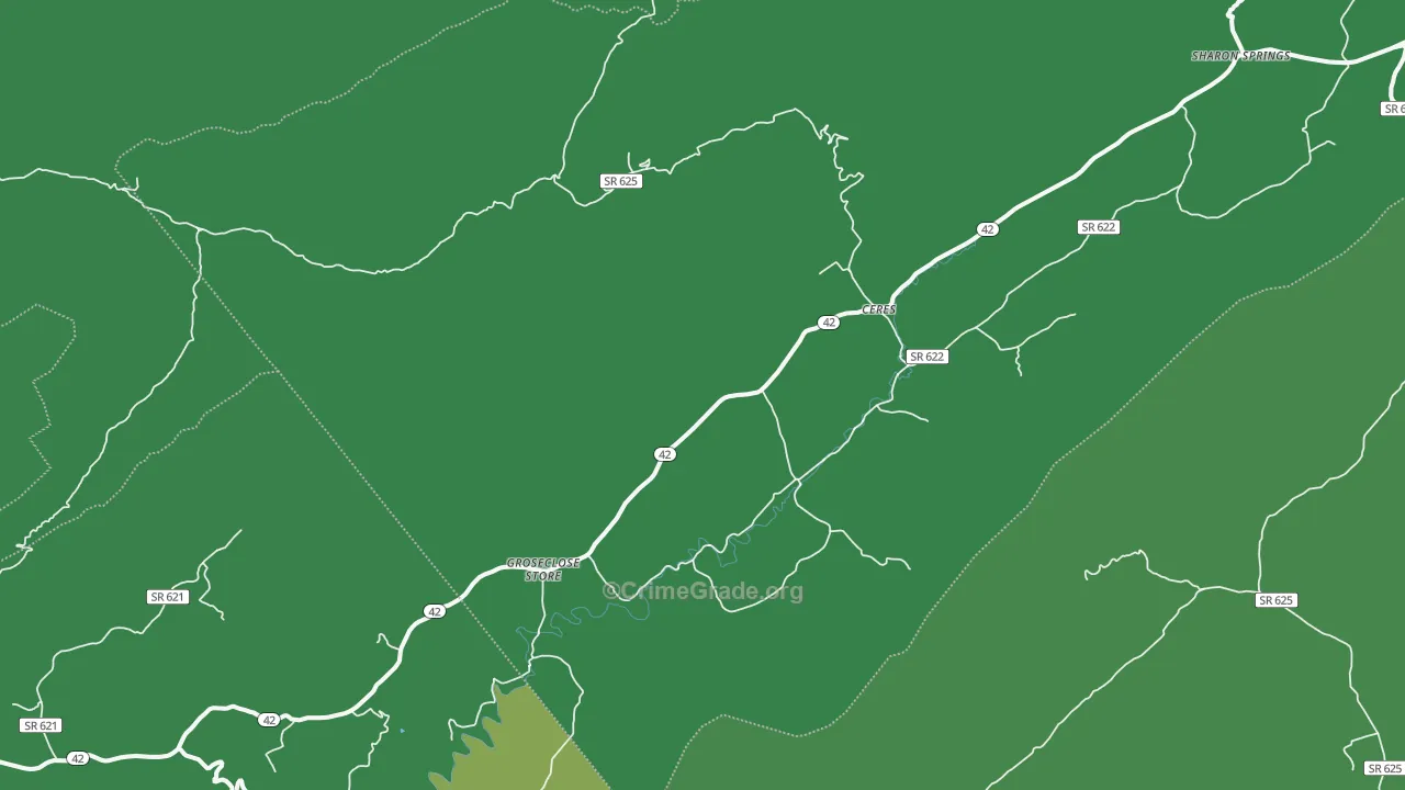 Ceres, VA Map of Vehicle Theft Rates