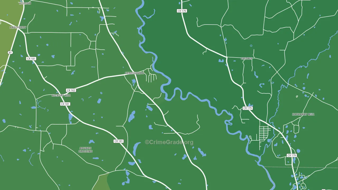 Cerrogordo, FL Map of Vehicle Theft Rates
