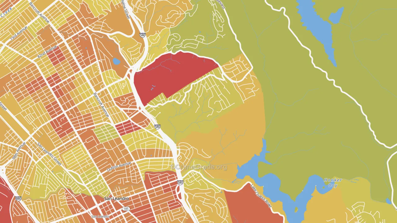Chabot Park, Oakland, CA Map of Vehicle Theft Rates