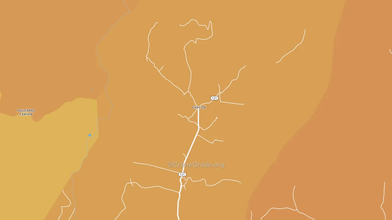 Chacon, NM Map of Vehicle Theft Rates