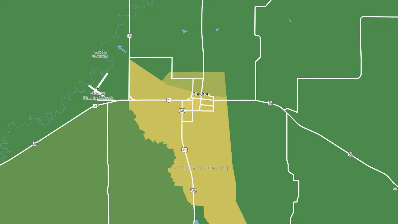 Chadron, NE Map of Vehicle Theft Rates