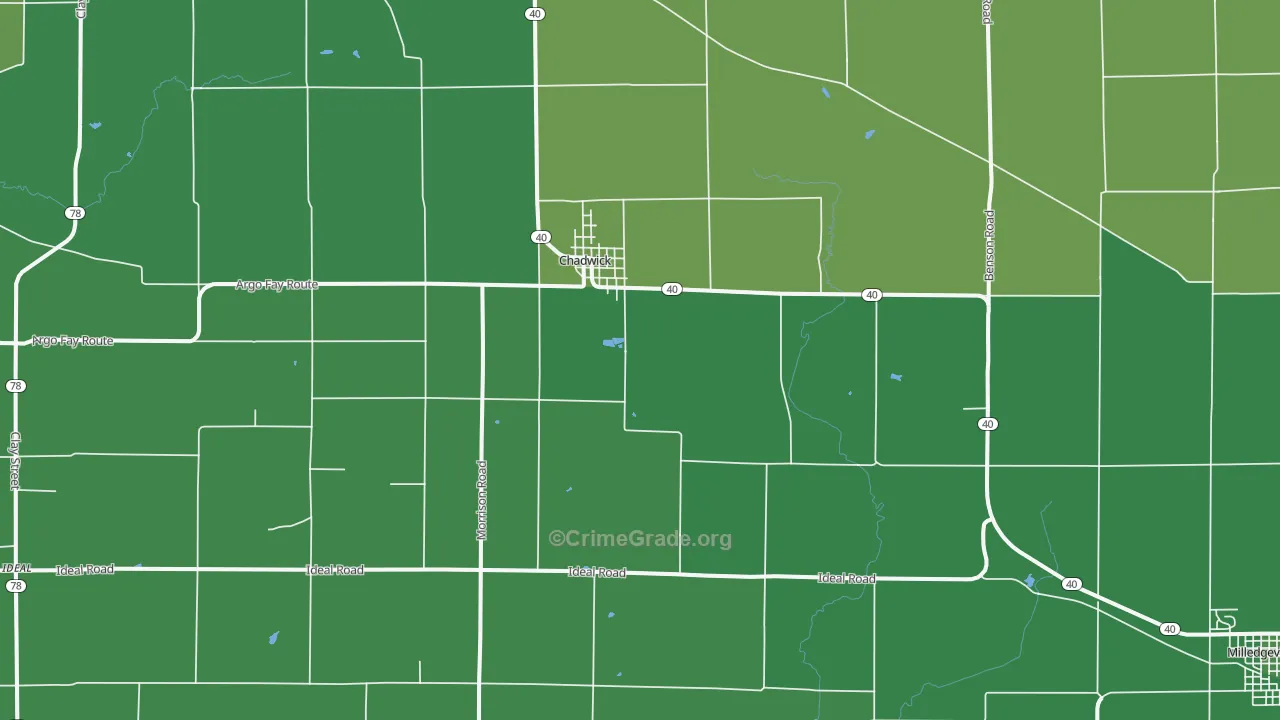 Chadwick, IL Map of Vehicle Theft Rates