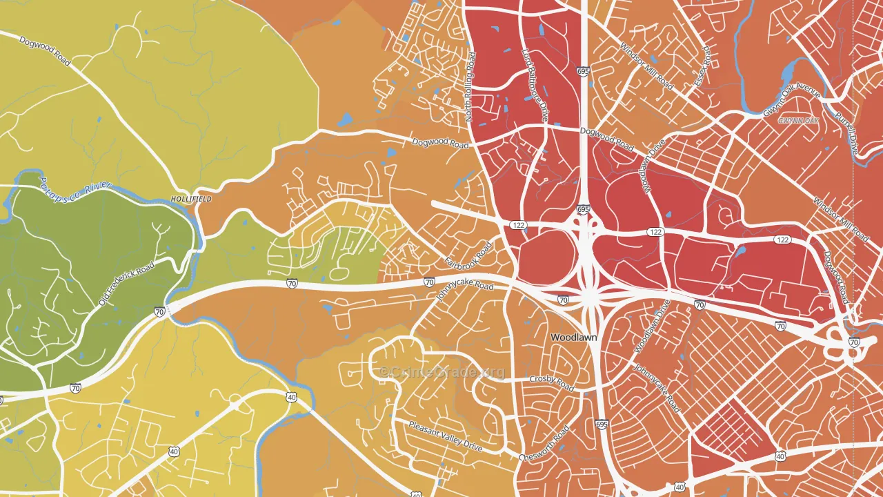 Chadwick Manor, Woodlawn, MD Map of Vehicle Theft Rates