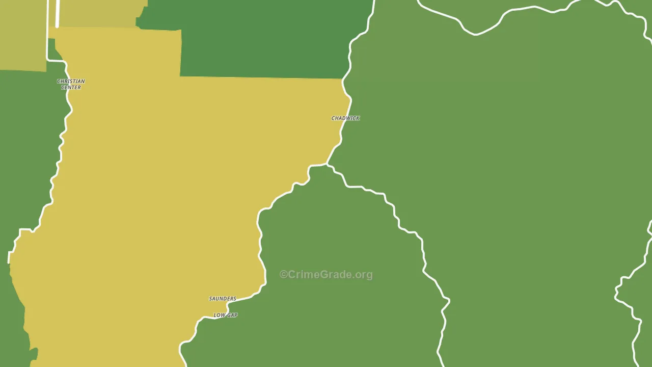 Chadwick, MO Map of Vehicle Theft Rates