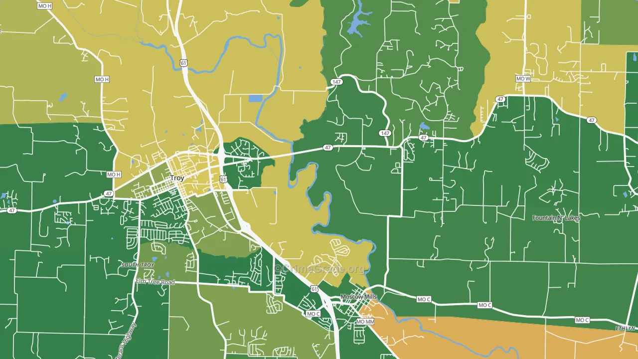 Chain of Rocks, MO Map of Vehicle Theft Rates