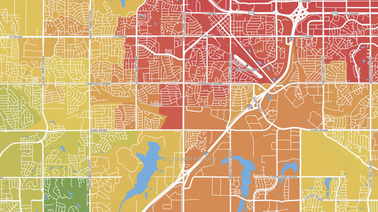Chalco, NE Map of Vehicle Theft Rates