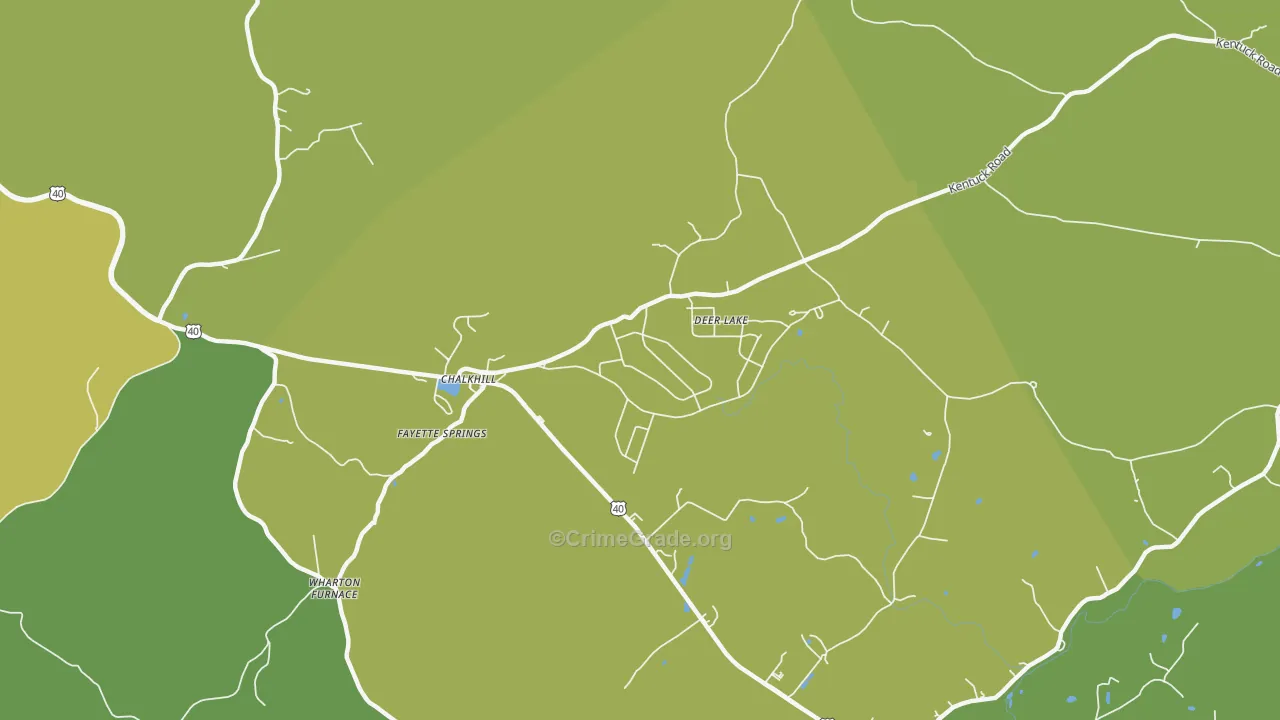 Chalkhill, PA Map of Vehicle Theft Rates