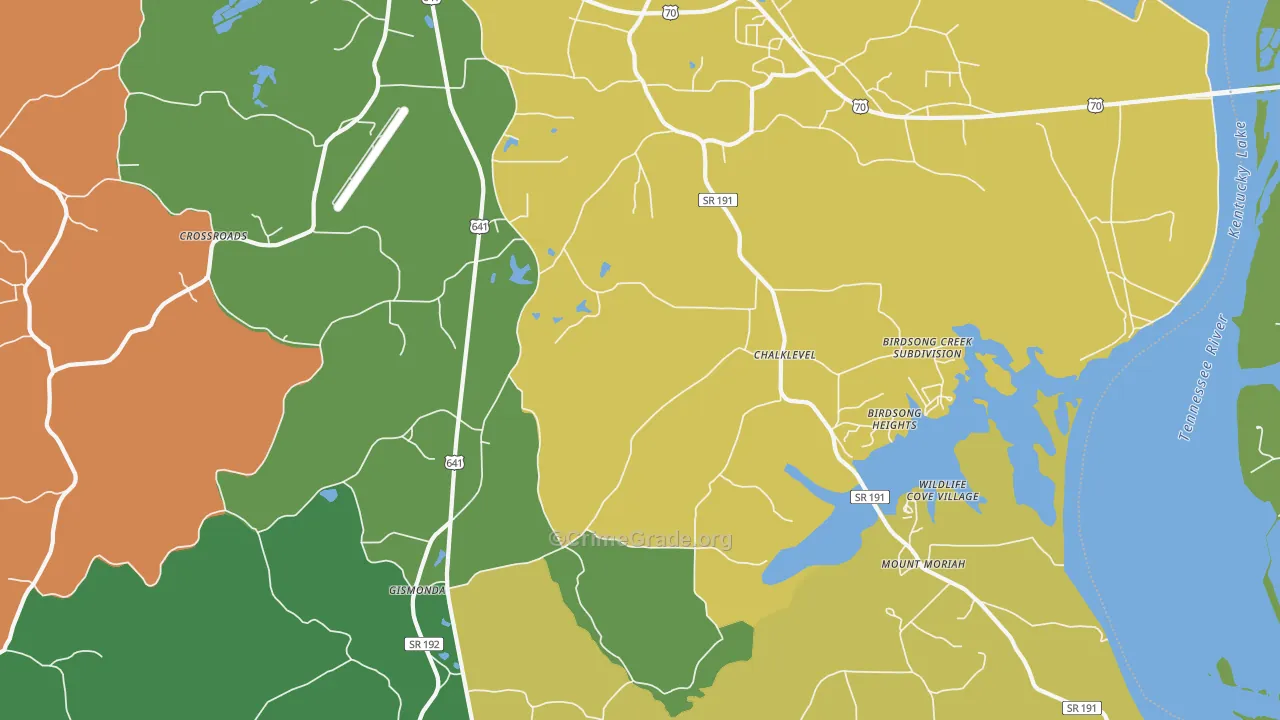 Chalklevel, TN Map of Vehicle Theft Rates