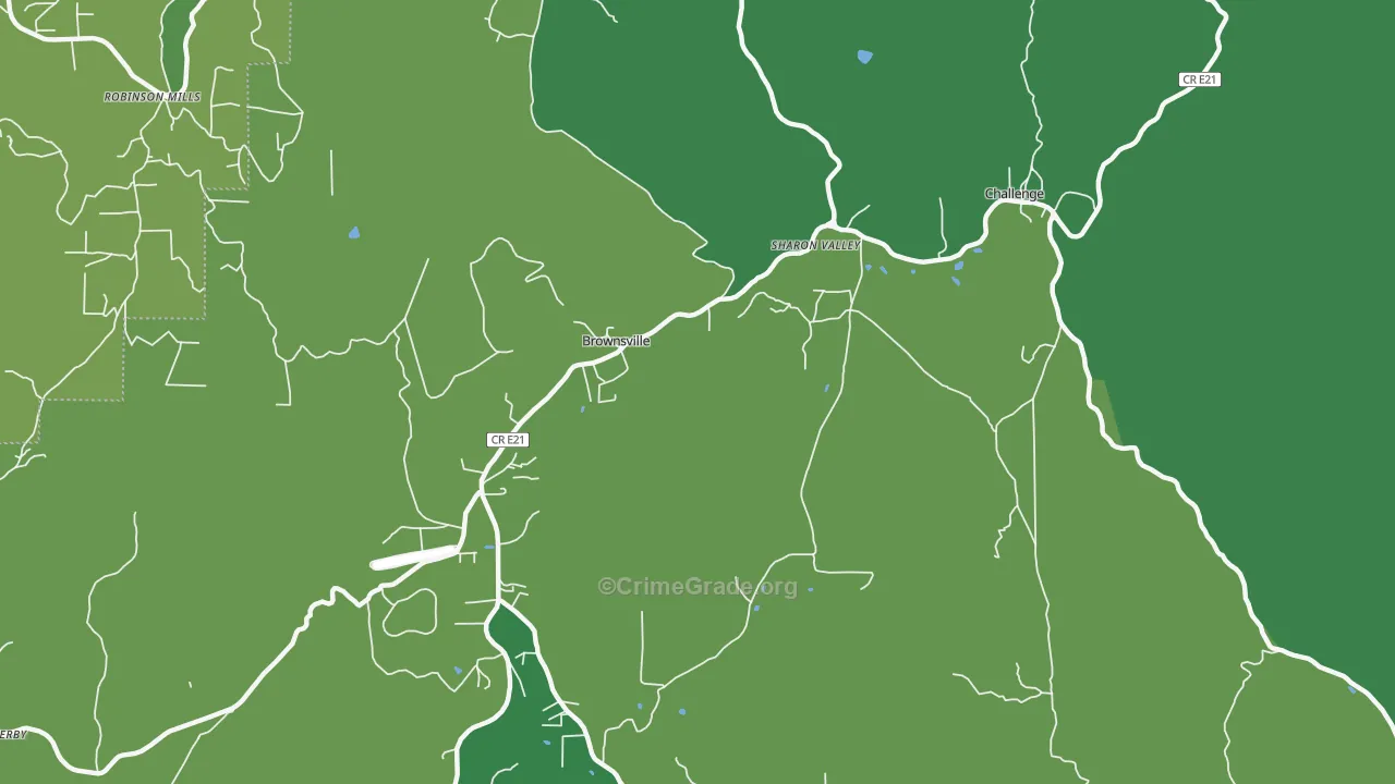 Challenge-Brownsville, CA Map of Vehicle Theft Rates
