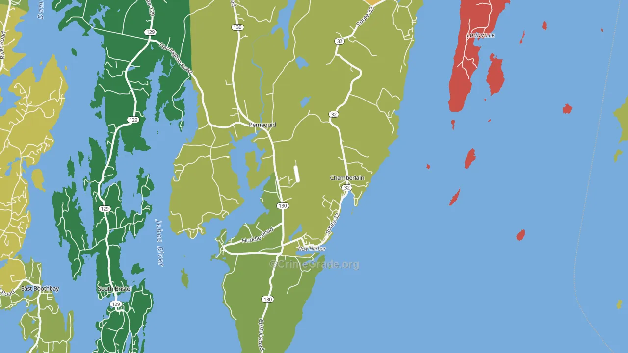 Chamberlain, ME Map of Vehicle Theft Rates
