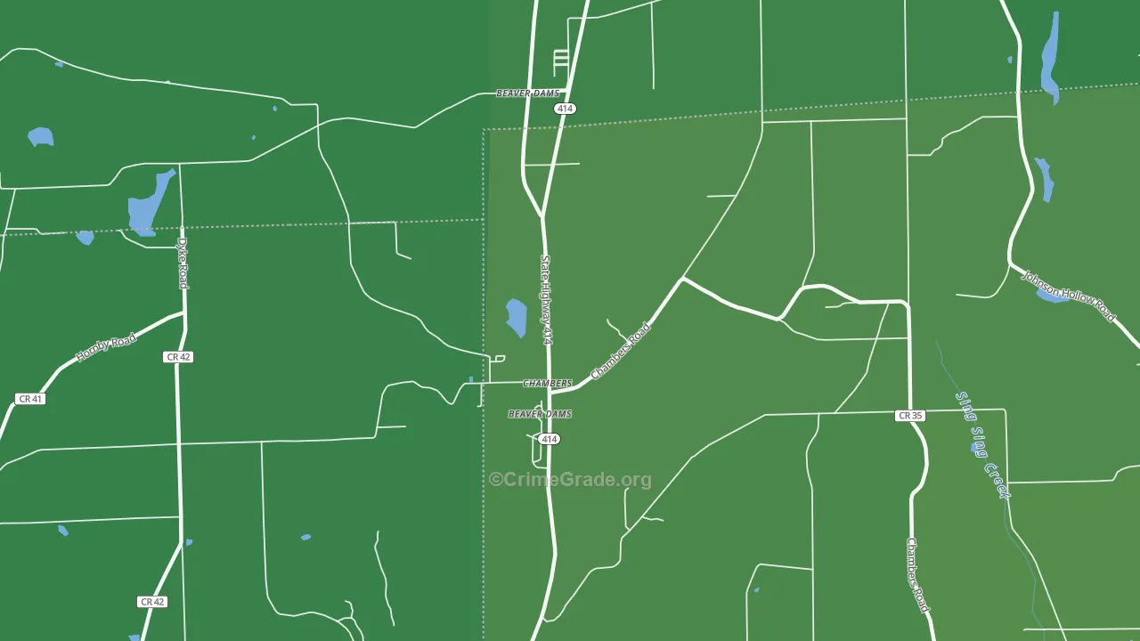Chambers, NY Map of Vehicle Theft Rates