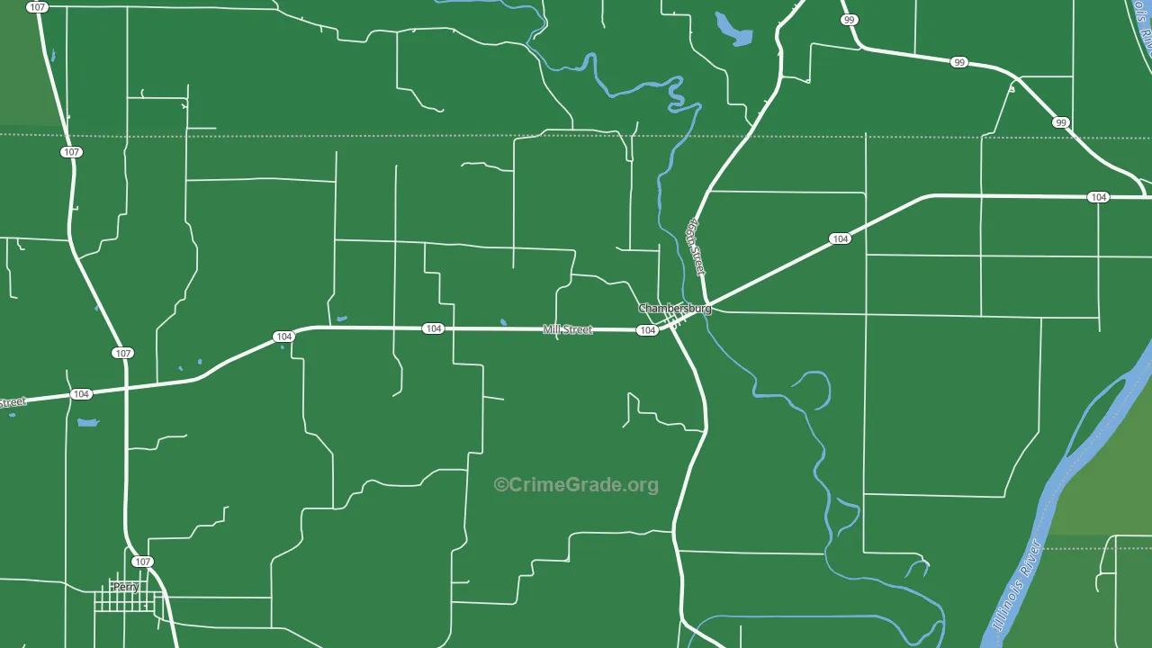 Chambersburg, IL Map of Vehicle Theft Rates