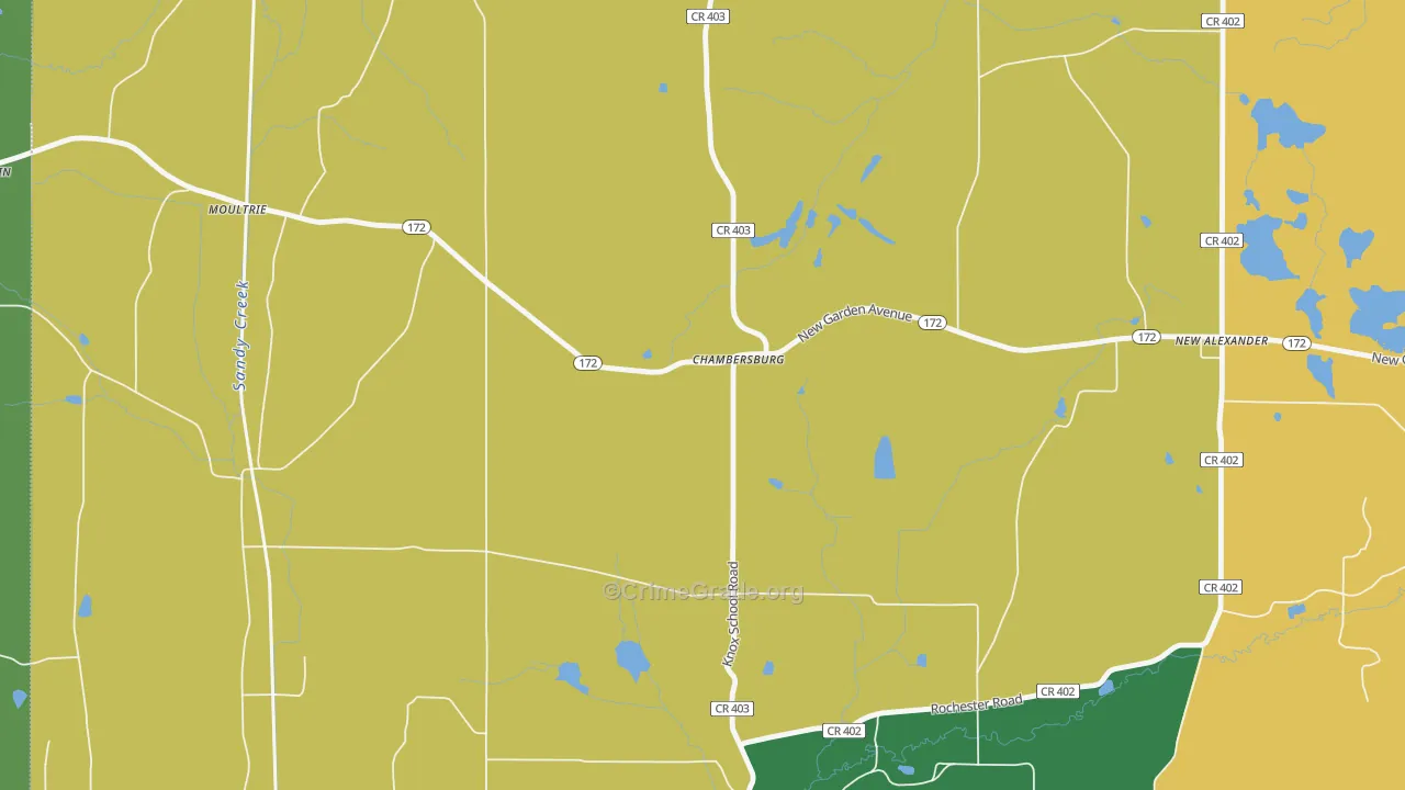 Chambersburg, OH Map of Vehicle Theft Rates