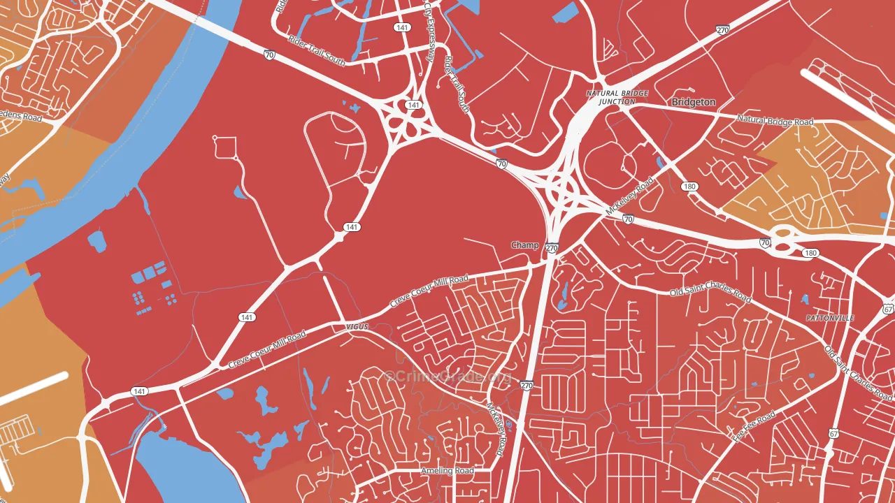 Champ, MO Map of Vehicle Theft Rates