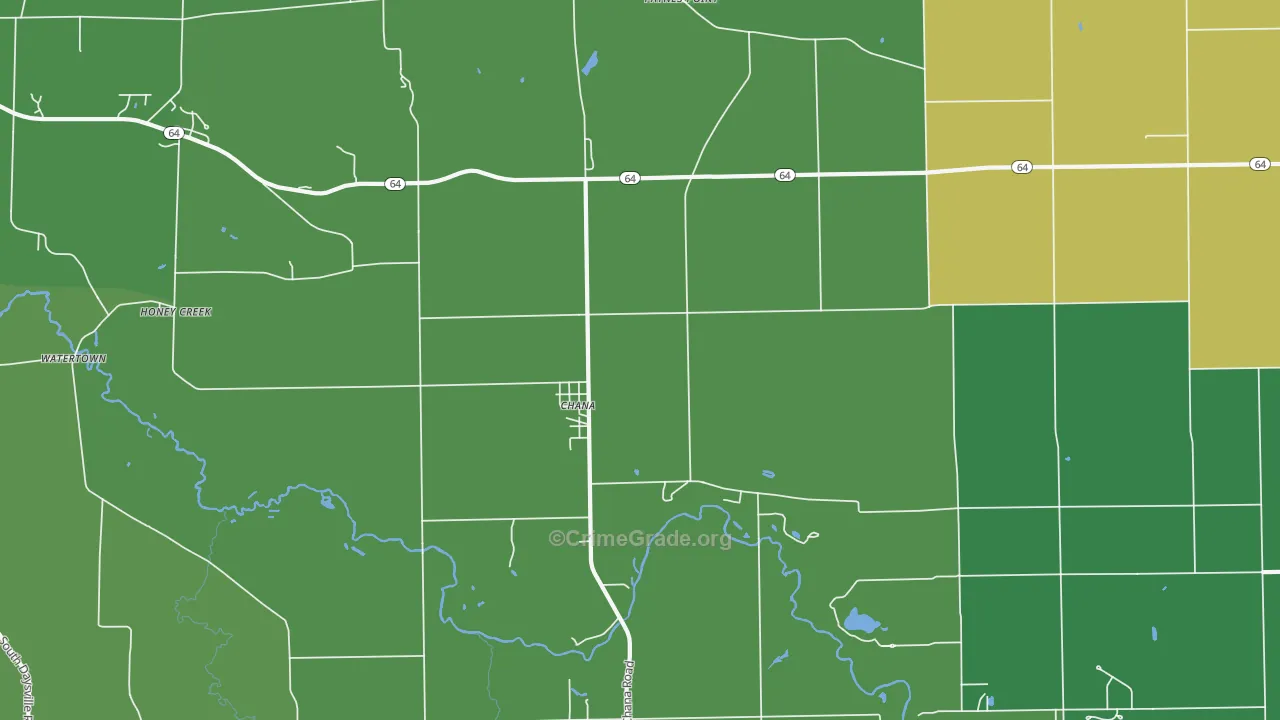 Chana, IL Map of Vehicle Theft Rates