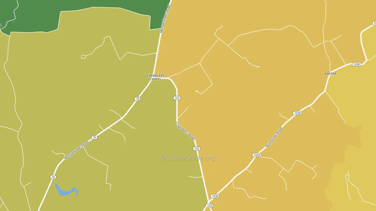 Chandlers Chapel, KY Map of Vehicle Theft Rates