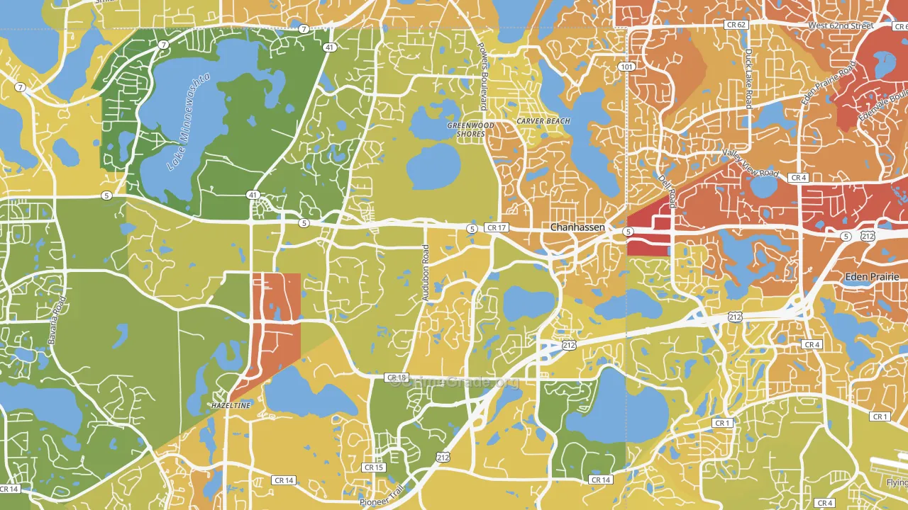 Chanhassen, MN Map of Vehicle Theft Rates