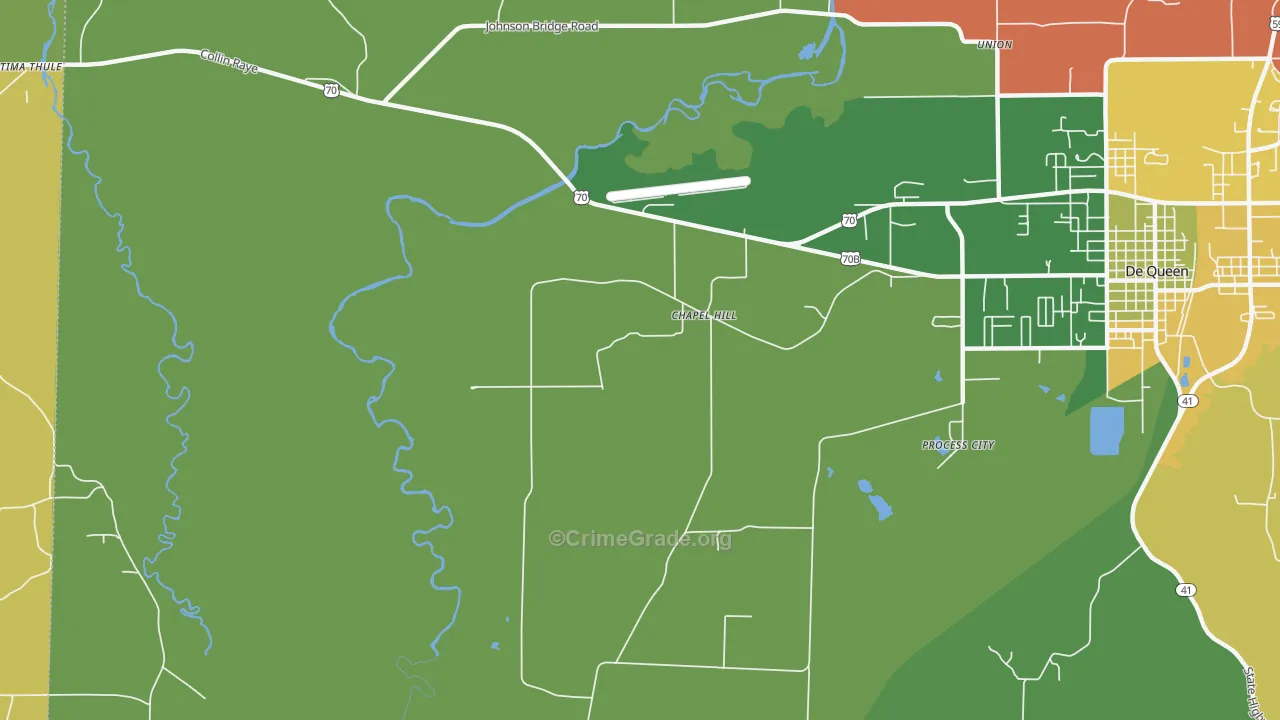 Chapel Hill, AR Map of Vehicle Theft Rates