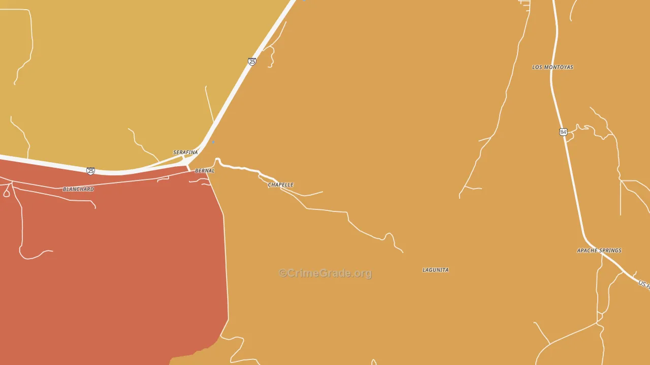 Chapelle, NM Map of Vehicle Theft Rates
