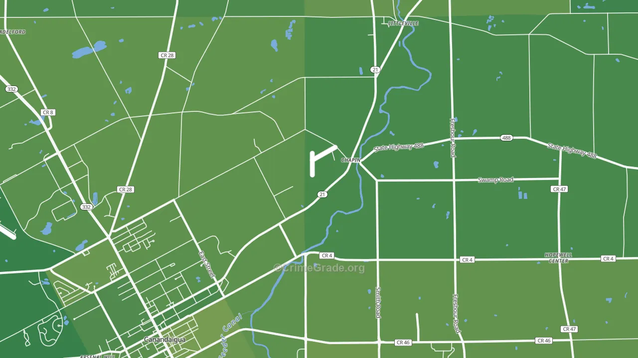 Chapin, NY Map of Vehicle Theft Rates