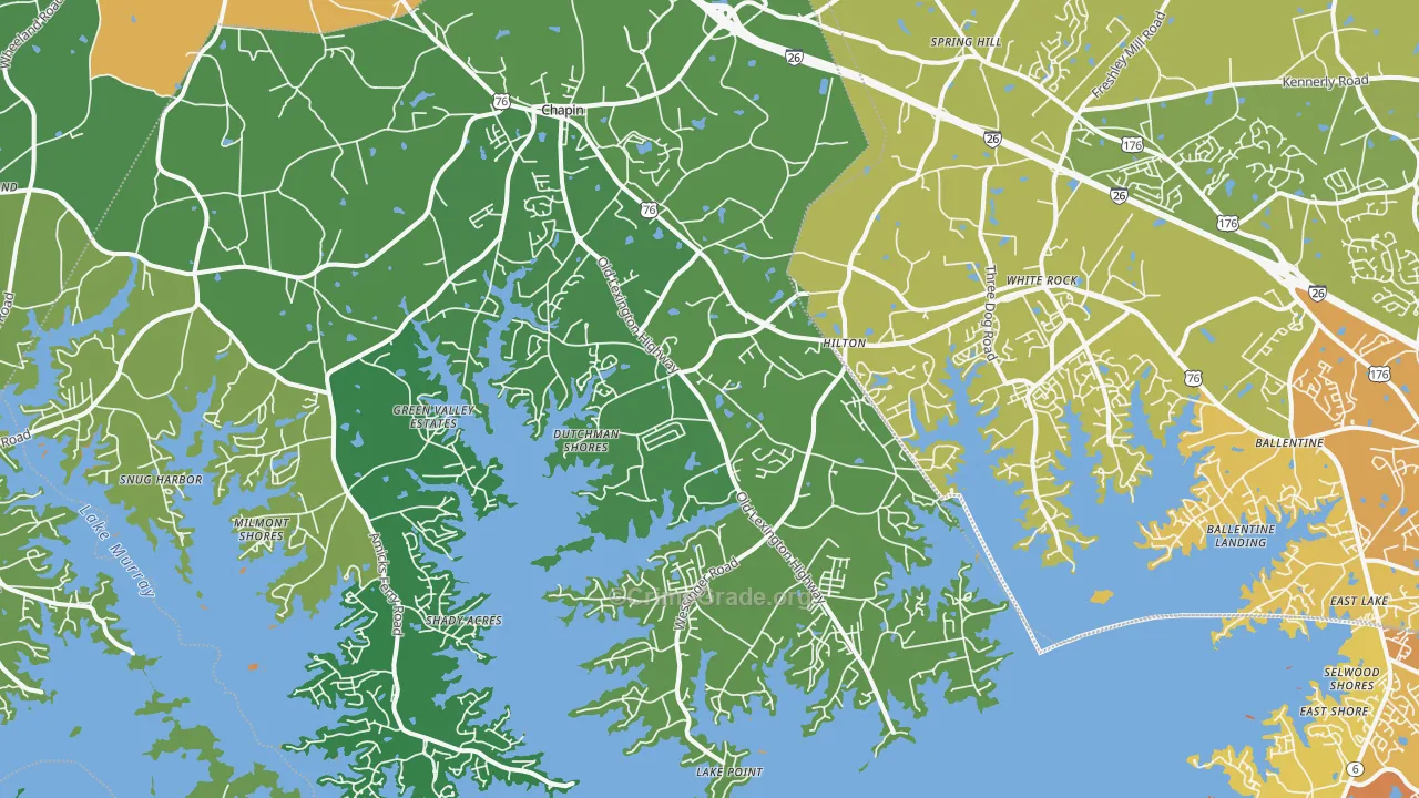 Chapin, SC Map of Vehicle Theft Rates