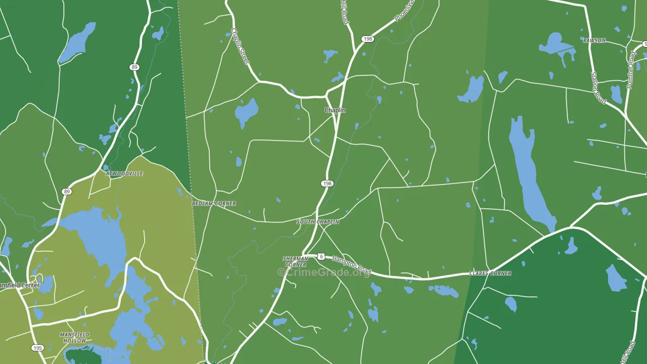 Chaplin, CT Map of Vehicle Theft Rates