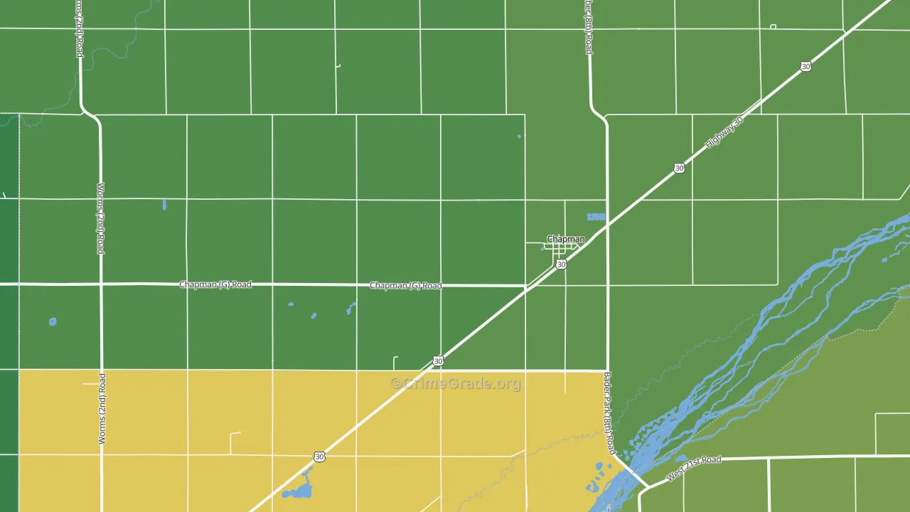 Chapman, NE Map of Vehicle Theft Rates