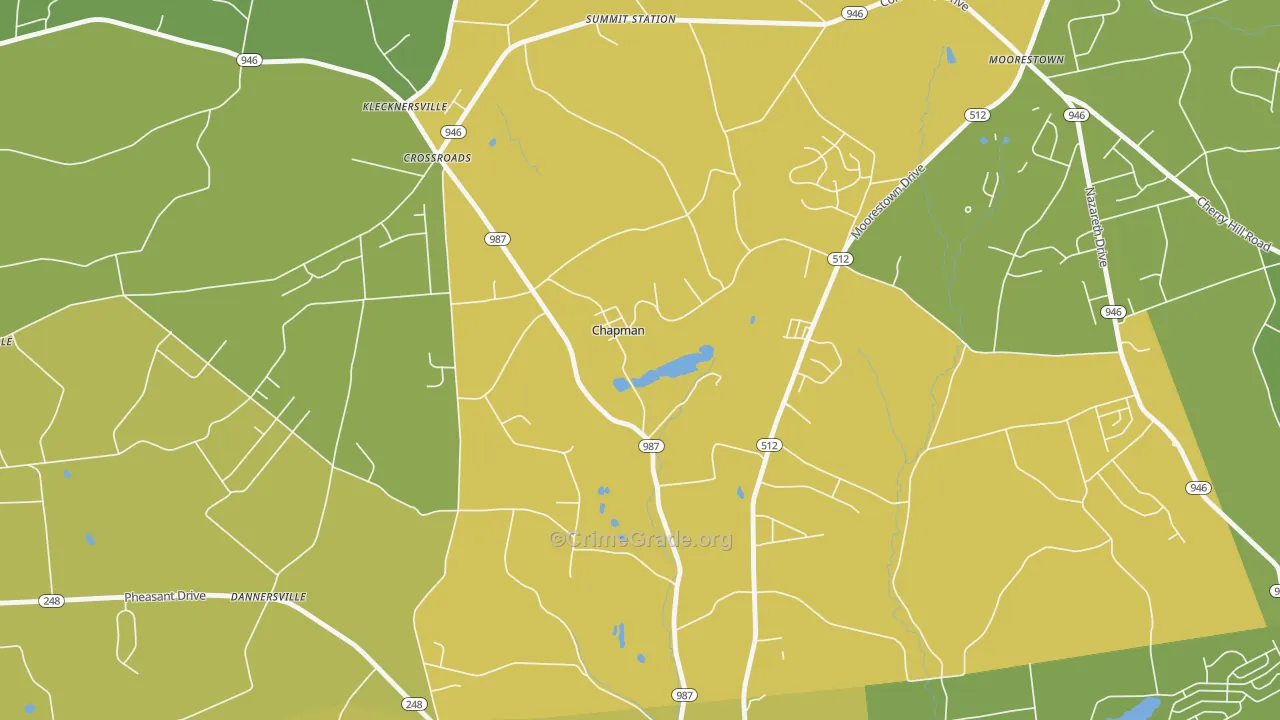 Chapman, PA Map of Vehicle Theft Rates