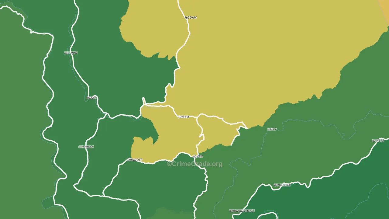 Chapman, WV Map of Vehicle Theft Rates