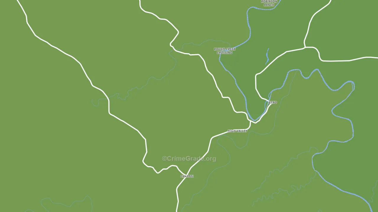 Chappel, TX Map of Vehicle Theft Rates