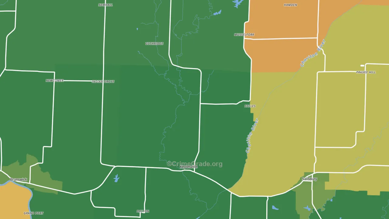 Chariton County, MO Map of Vehicle Theft Rates