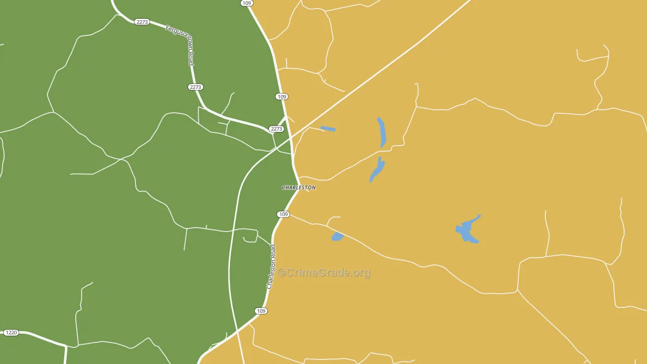 Charleston, KY Map of Vehicle Theft Rates