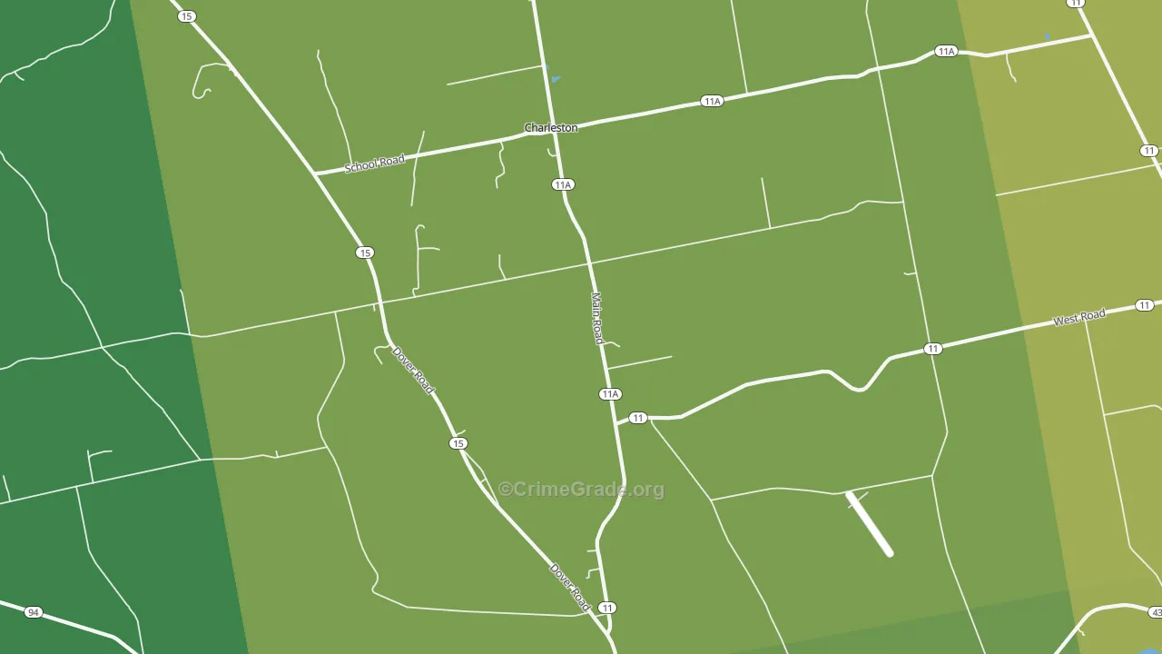 Charleston, ME Map of Vehicle Theft Rates
